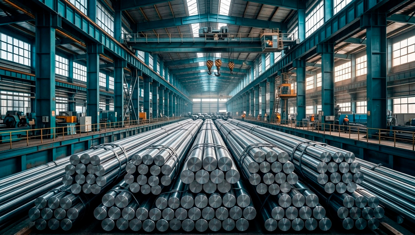 Barras de aço laminadas e forjadas para aplicações industriais