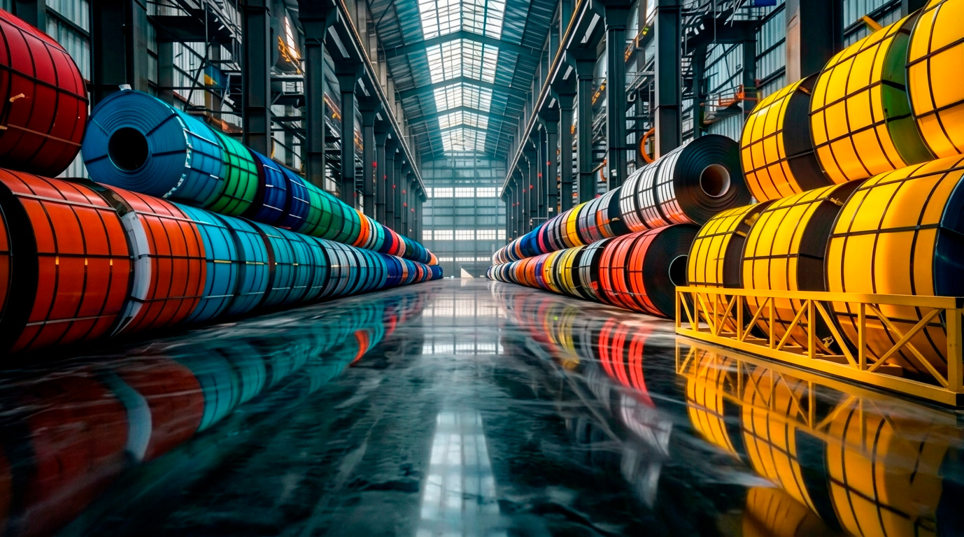 Bobinas de aço pré-pintado para uso industrial e comercial
